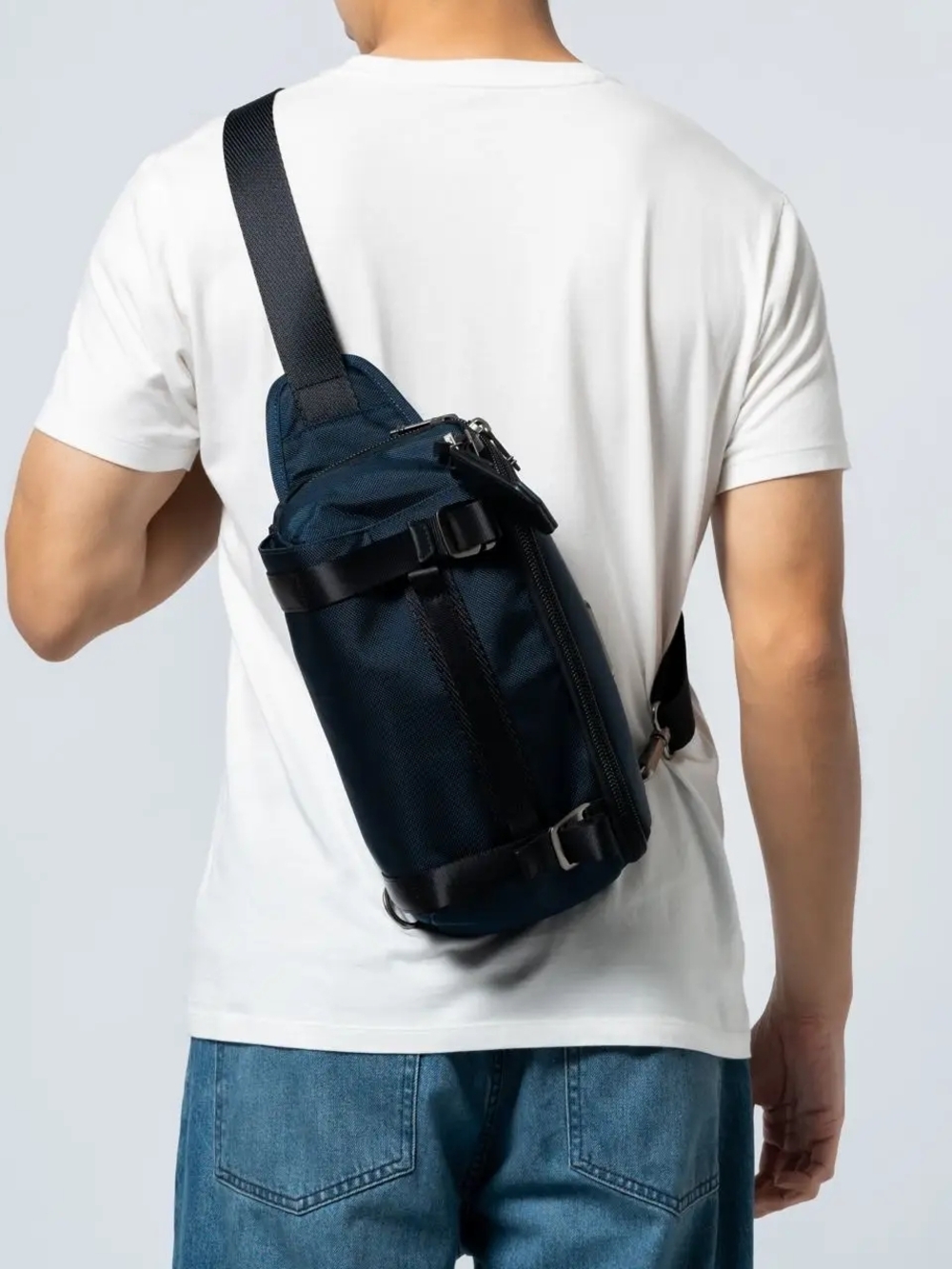 TUMI Alpha Bravo Platoon Sling Bag - Navy Blue Ballistic Nylon - Style 232799